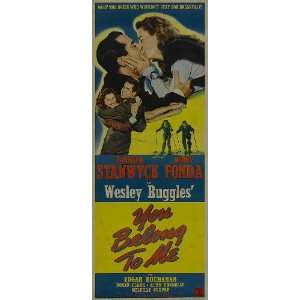 You Belong to Me Poster Insert 14x36 Barbara Stanwyck Henry Fonda 