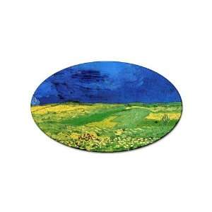  Wheat Field Under Clouded Sky By Vincent Van Gogh Oval 
