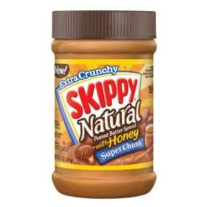 Skippy Peanut Butter, Natural with Honey Super Chunk, 15 Ounce  