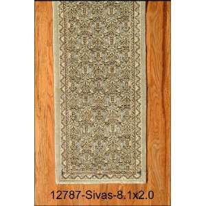  2x8 Hand Knotted Sivas Turkey Rug   20x81