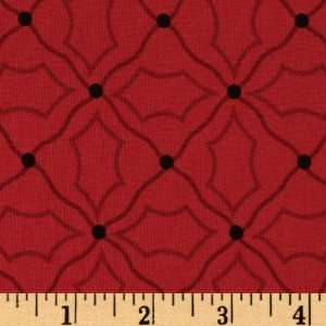  44 Wide Deck The Halls Holly Diamonds Red Fabric By The 