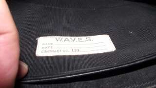 Named WW2 WWII US Navy Waves Leather Purse Uniform Accessory Handbag 