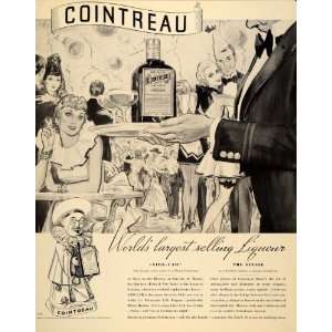 1934 Ad Vintage Cointreau Liqueur Biarritz St. Moritz   Original Print 