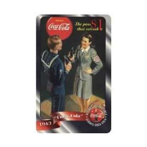 Coca Cola Collectible Phone Card Coca Cola 96 $1. WWII USO Woman & G 
