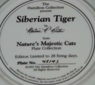 Hamilton/Martina R Richter Ltd Ed Plate SIBERIAN TIGER  