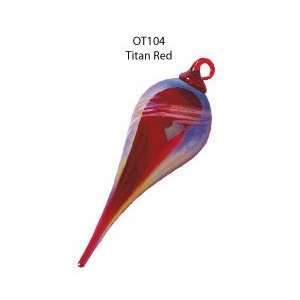    Blown Glass Teardrop Titan Red Ornament 6.5