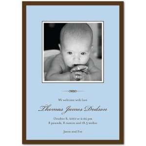 Boy Birth Announcements   Simple Border Light Blue By Fine Moments