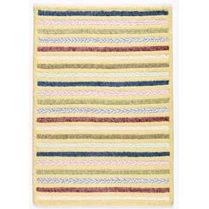 Colonial Mills Seascapes se30 Braided Rug Yellow Stripes Sample 