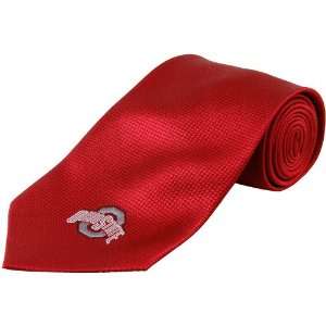  Ohio State Buckeyes Scarlet Woven Silk Tie Sports 