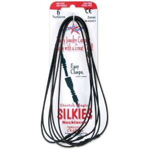  Stretch Magic Silkies Necklace Cords 2mm 6/Pkg Bla