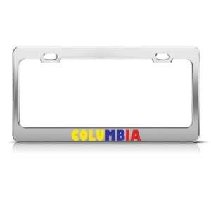 Columbia Flag Country license plate frame Stainless Metal Tag Holder