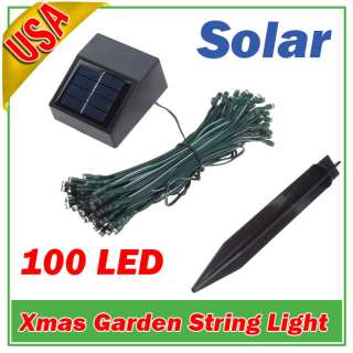 Solar Power 100 LED String Fairy Light Xmas Party Blue  