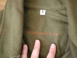   50s Korea MENS US Army Military Thick WOOL Field Shirt Medium OD Green