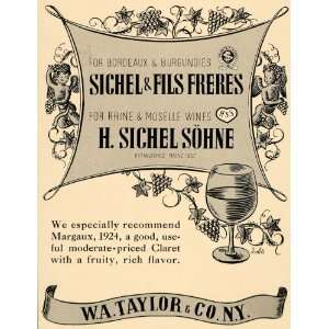  1935 Ad Sichel & Fils Freres H Sichel Sohne Wine Bobri 