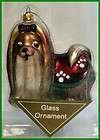 CHRISTMAS ORNAMENT GLASS Shih Tzu DOG ( Large 3.75, NEW ) Blown Glass