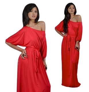 One Shoulder Cocktail Red Plus Size Maxi Dress XL 2X  
