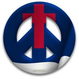  Peace Symbol Removeable Vinyl Decal of Christian Flag 