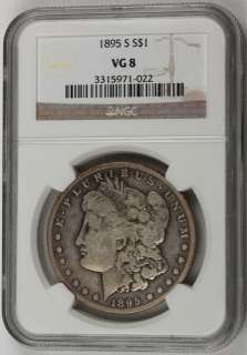 1895 S $1 NGC VG 8   Key Date, Rare Mintage, Great Eye Appeal  