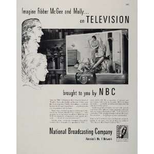   NBC Fibber McGee Molly TV Television History   Original Print Ad Home