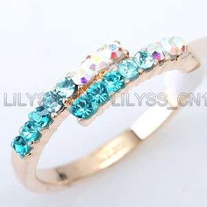 32ct Multi Colored Ring use Swarovski Crystal 575RY  