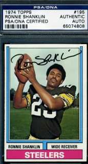 RONNIE SHANKLIN D03 SIGNED PSA/DNA 1974 TOPPS AUTOGRAPH  