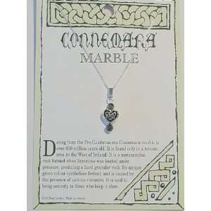   Connemara Marble Pendant Necklace   Heart   Made in Ireland Jewelry