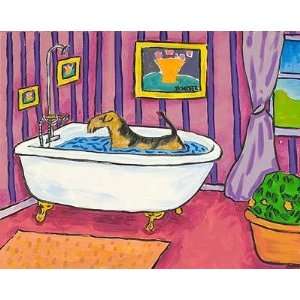 Airdale Terrier Taking A Bath By Jay Schmetz Highest 