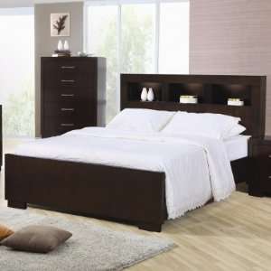   Size Contemporary Bed with Storage Headboard and Built