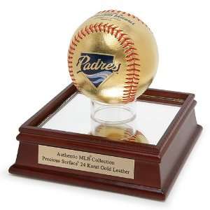  San Diego Padres 24KT Gold Baseball in Glass Case Sports 