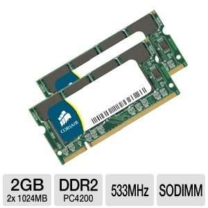  Corsair 2GB DDR2 SODIMM Laptop Memory Kit