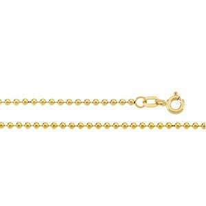  14K Yellow Gold 1.75 mm 18 inch Bead Chain Jewelry