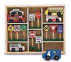   Doug Wooden Vehicles and Traffic Signs Compatible with Railway Sets