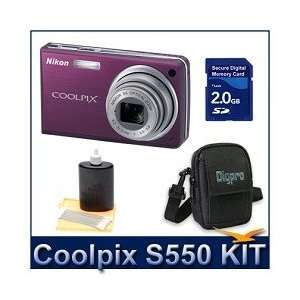  Nikon Coolpix S550 (Plum) Sensible Mega savings bundle 
