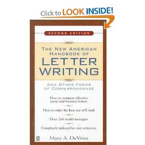   The New American Handbook of Letter Writing Mary A. De Vries Books