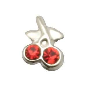  Red CZ Cherries   925 Sterling Silver Nose Ring Twist 