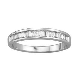  1/4 Carat Baguette Diamond 14k White Gold Wedding Ring 