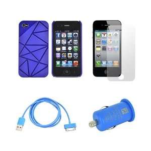   Shapes Turquoise Data Cable Blue USB Car Adapter & Screen Protector