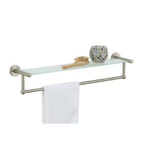Organize It All Satin Nickel Glass Shelf with Towel Bar  
