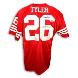 Wendell Tyler Signed 49ers Red Throwback Jersey 