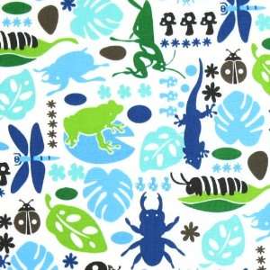    Trans Pacific Tropical Critters Blue Fabric Yardage