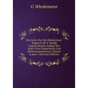   , Volume 4,Â part 1 (German Edition) G Wiedemann Books