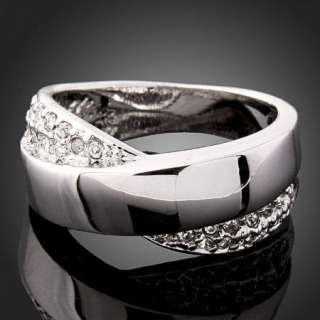 Arinna Swarovski Crystal Engagement Gold GP finger Ring  
