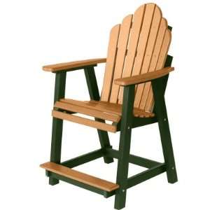  Cozi Back Counter Chair   Cedar on Green Patio, Lawn 