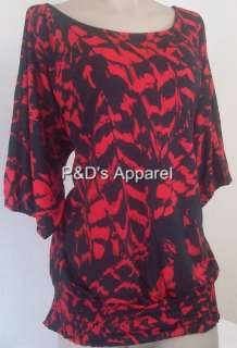 New Roommates Womens Plus Size Clothing 1X 2X 3X Black Red Shirt Top 