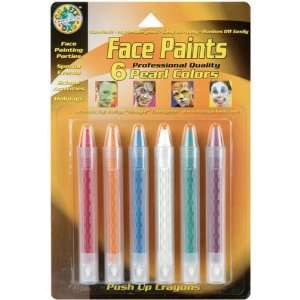 Face Paint Push Up Crayons 6/Pkg Pearl Colors 