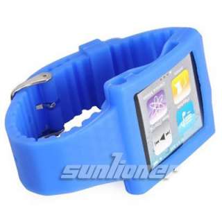 Soft Silicone Case Watch Band Wrist Strap for iPod Nano 6 6th . Sea 