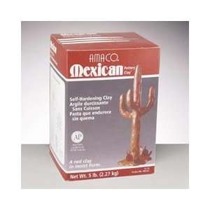  Mexican Pottery Clay, Self Hardening, Red Color, 5 lbs 