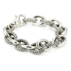 Zina Sterling Silver Combination Link Bracelet With Stingray Texture 