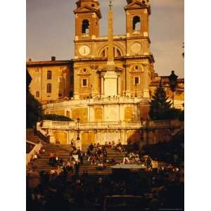  Crowds Sitting on Scalinata Spagna Leading to French 