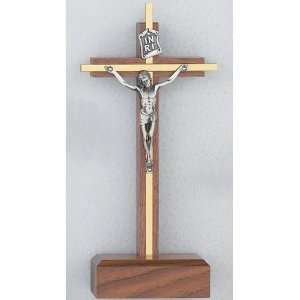  10 WALNUT STANDING CRUCIFIX 